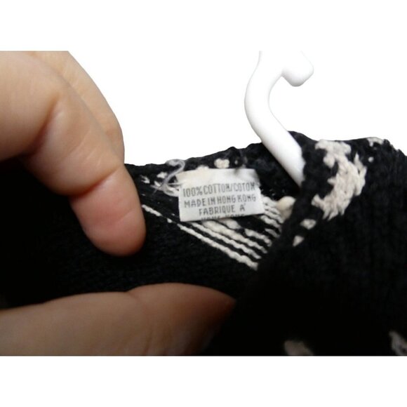 Vintage Marisa Christina Studio Sweater Tunic XL‎ Short Sleeve Texture B&W - Picture 5 of 10